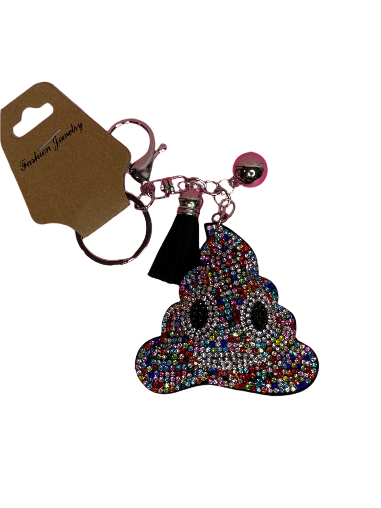 Multi Rhinestone POOP Key Chain/ Backpack Charm