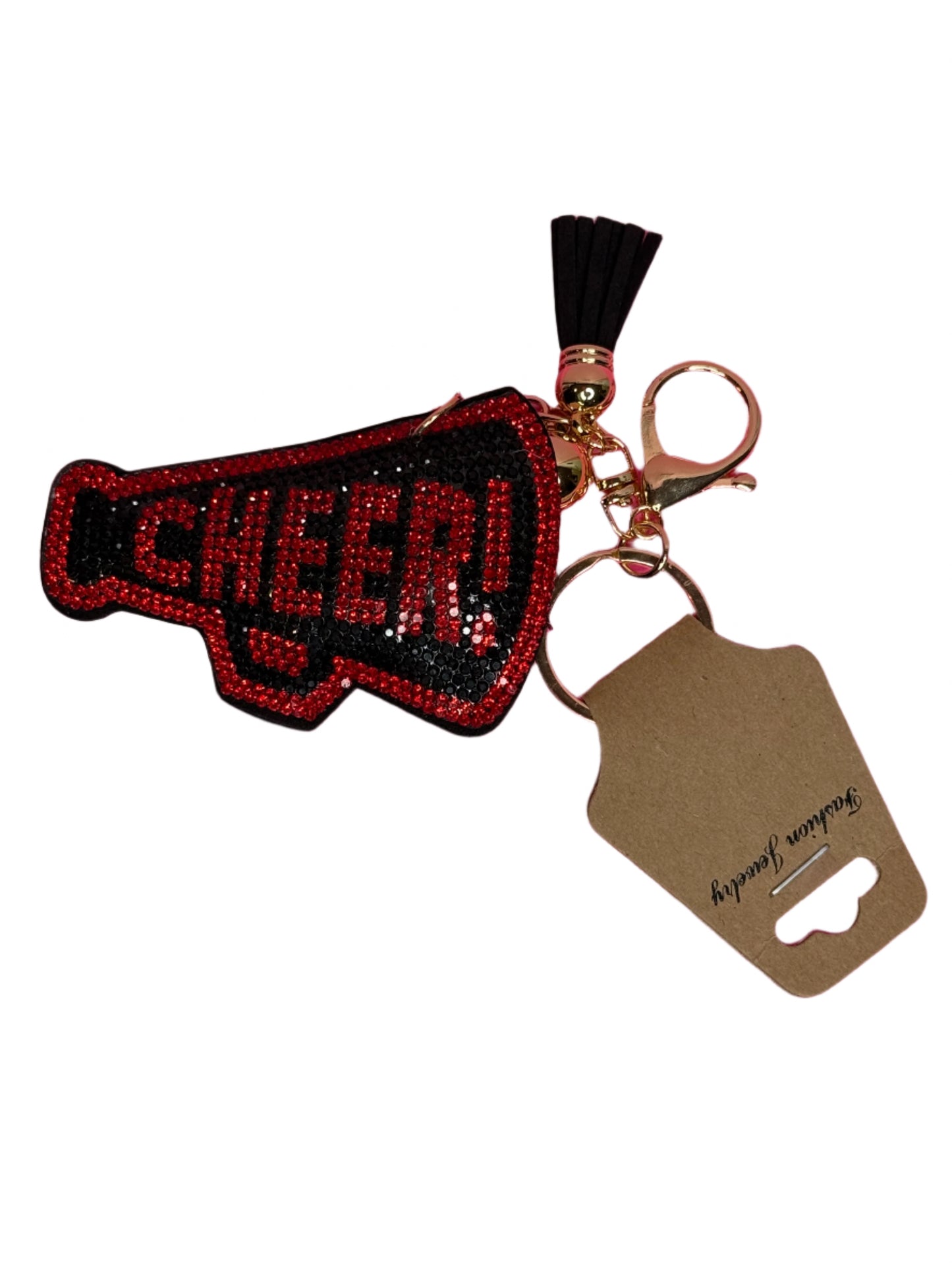 Red Rhinestone CHEER Key Chain/ Charm