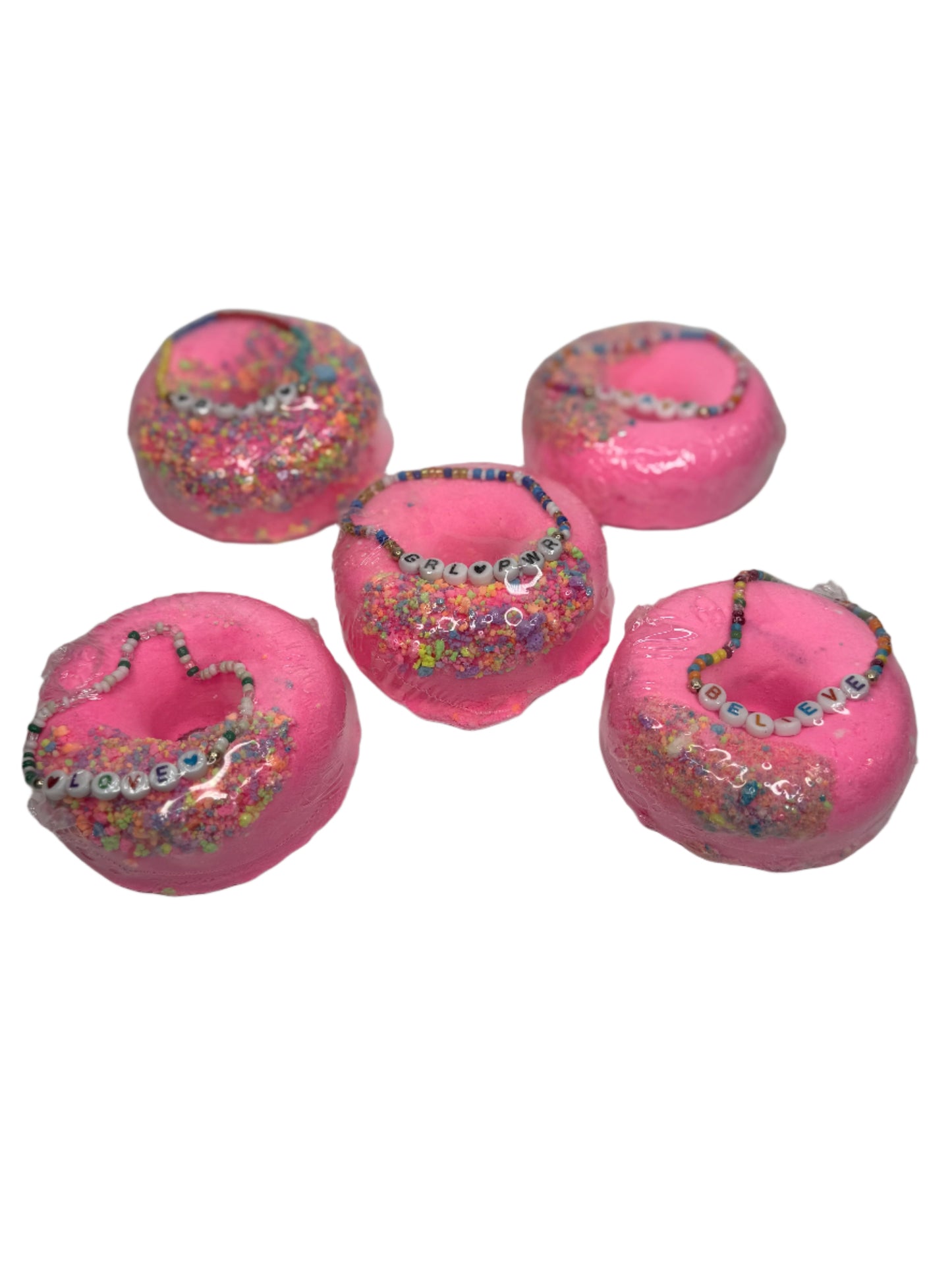 Donut Bath Bombs with Bracelet