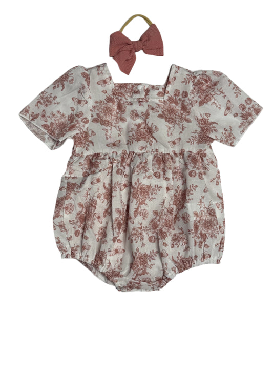 Short Sleeve Floral Baby Romper