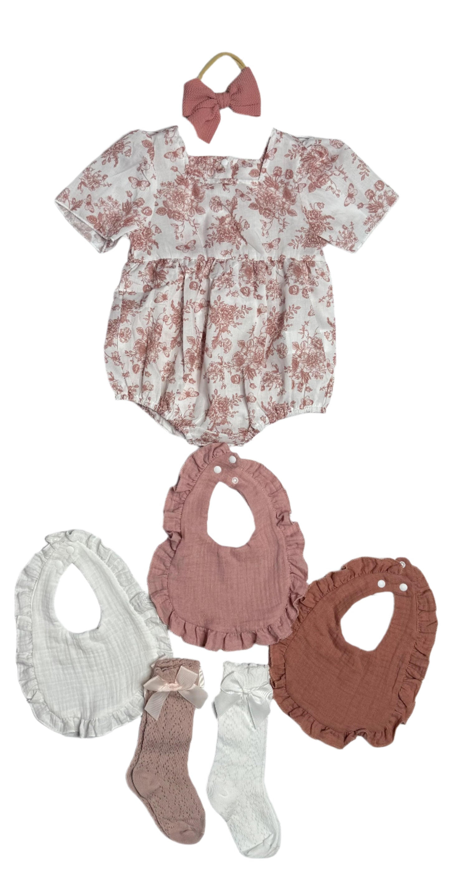 Short Sleeve Floral Baby Romper