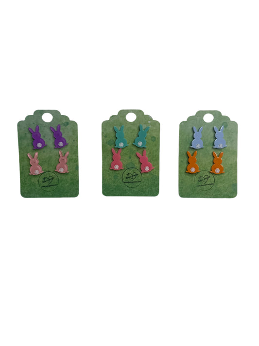 Acrylic Bunny Stud Earrings