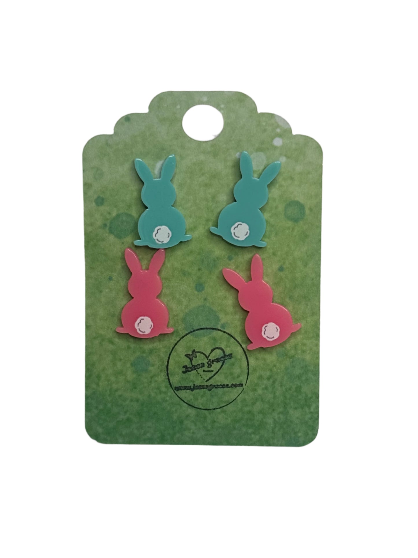 Acrylic Bunny Stud Earrings