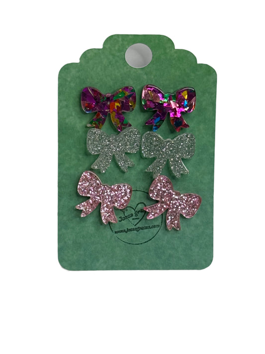 Acrylic Bow Earring Set